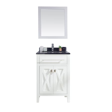 Wimbledon, 24, White Cabinet & Black Wood Counter